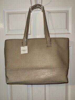 croft&barrow “Parchment” Textured Tote